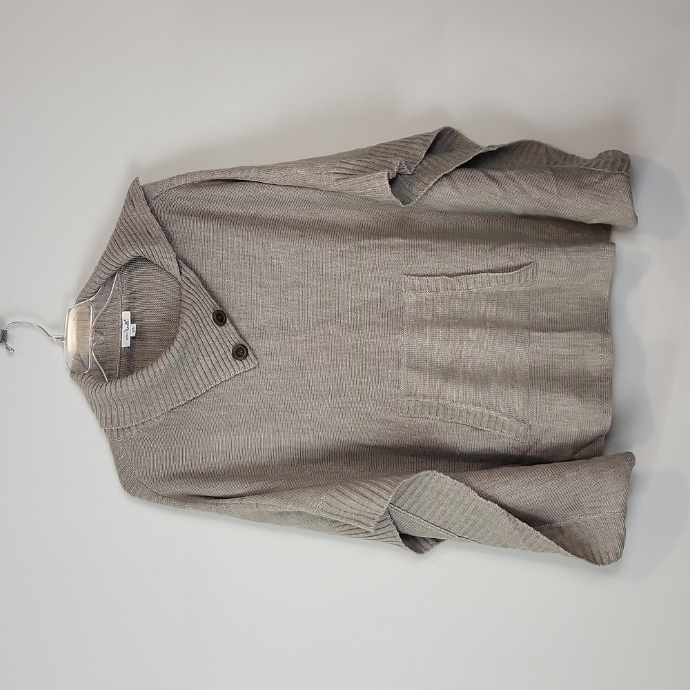 SIMPLY NOELLE Beige Cowl Neck Kangaroo Pocket Sweater Poncho